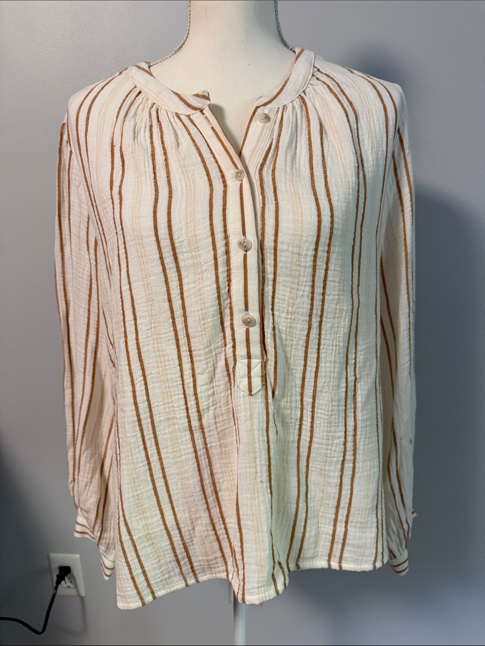 Universal Thread Striped Button-Front Top